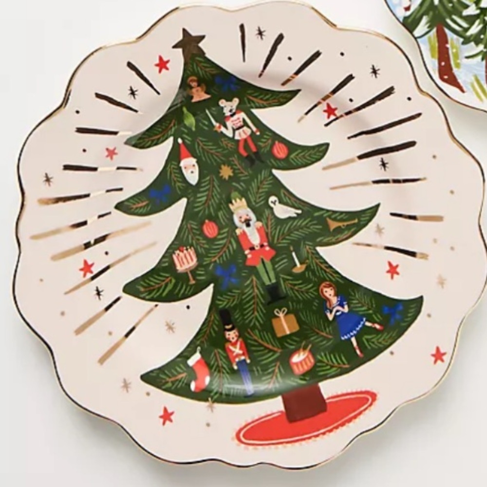 Anthropologie x Rifle Paper Co Christmas Tree Nutcracker Plate - Picture 8 of 8